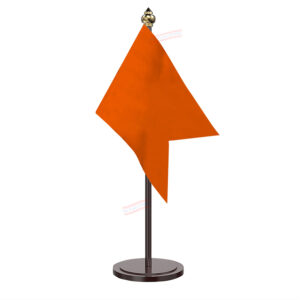 Bhagwa Flag Table Desk Miniature Flag With Black Acrylic Base and Pipe