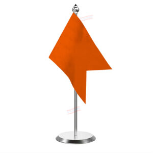 Bhagwa Desk Flag With Stainless Steel Base And Pole with 4inchx6inch flag