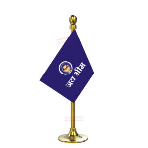 Baba Saheb Jai Bhim Flag Stand for Car Dashboard-Single Gold Plastic | Car Decoration