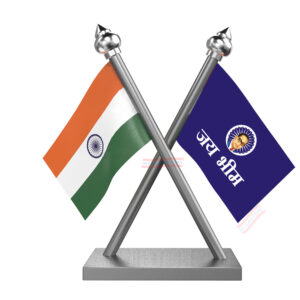 Baba Saheb Jai Bhim Flag and India Cross Car Flag with Stainless Steel Base and Pole