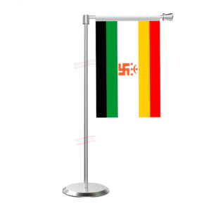 Jainism Flag L Shape Table Flag With Stainless Steel Base And Pole