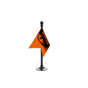 Shivaji Maharaj Janta Raja Flag Stand for Car Dashboard-Single Black Plastic | Car Decoration