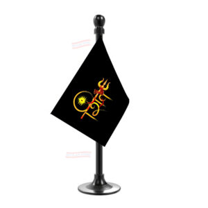 Shiv Ji Flag Stand for Car Dashboard-Single Black Plastic | Car Decoration