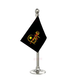 Shiv Ji Flag Stand for Car Dashboard-Single Silver Plastic | Car Decoration