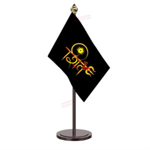 Shiv ji Flag Table Desk Miniature Flag With Black Acrylic Base and Pipe