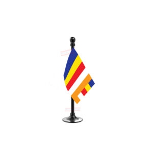 Buddhist Flag Stand for Car Dashboard-Single Black Plastic | Car Decoration