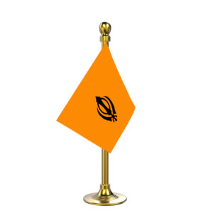 Sikh Flag Stand for Car Dashboard-Single Gold Plastic | Car Decoration
