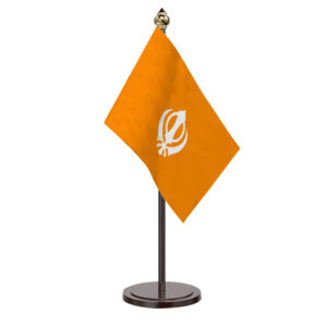 Sikh Flag Table Desk Miniature Flag With Black Acrylic Base and Pipe