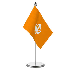 Sikh Desk Flag With Stainless Steel Base And Pole with 4inchx6inch flag