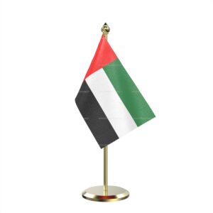 UAE Table Miniature Flag With Brass Base And Brass Pole