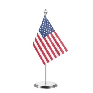 USA Desk Flag With Stainless Steel Base And Pole with 4inchx6inch flag
