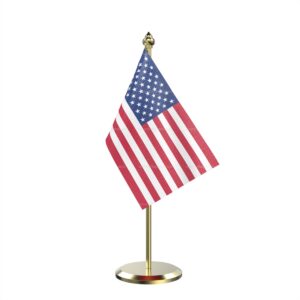 USA Table Miniature Flag With Brass Base And Brass Pole