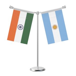 Argentina Y-Shaped Table Flag with Stainless Steel Base and Pole