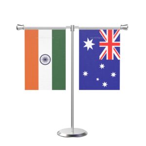 Australia T-Shaped Table Flag with Stainless Steel Base and Pole