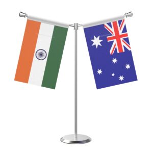 Australia Y-Shaped Table Flag with Stainless Steel Base and Pole