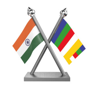 Buddhist Flag and India Cross Car Flag with Stainless Steel Base and Pole