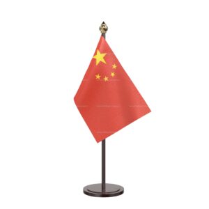 China Table Desk Miniature Flag With Black Acrylic Base and Pipe