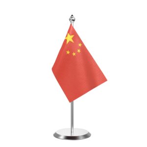 China Desk Flag With Stainless Steel Base And Pole with 4inchx6inch flag