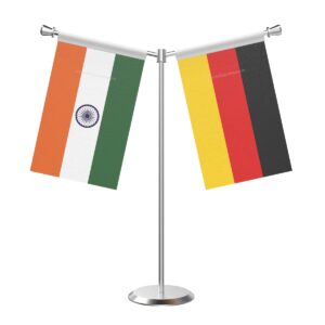 Germany Y-Shaped Table Flag with Stainless Steel Base and Pole