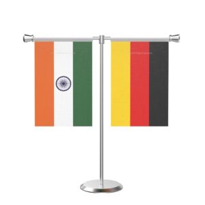 Germany T-Shaped Table Flag with Stainless Steel Base and Pole