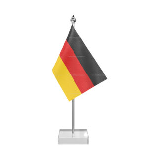 Germany Table Desk Miniature Flag With Stainless Steel Pole And Transparent Acrylic Base