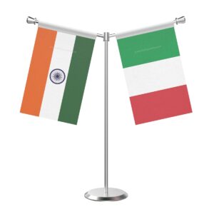 Italy Y-Shaped Table Flag with Stainless Steel Base and Pole