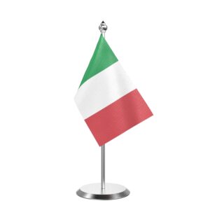Italy Desk Flag With Stainless Steel Base And Pole with 4inchx6inch flag