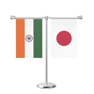 Japan T-Shaped Table Flag with Stainless Steel Base and Pole