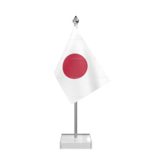 Japan Table Desk Miniature Flag With Stainless Steel Pole And Transparent Acrylic Base