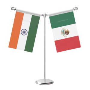 Mexico Y-Shaped Table Flag with Stainless Steel Base and Pole