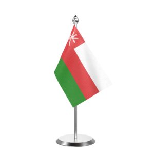 Oman Desk Flag With Stainless Steel Base And Pole with 4inchx6inch flag