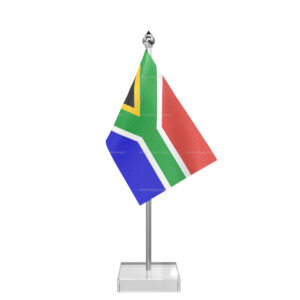 South Africa Table Desk Miniature Flag With Stainless Steel Pole And Transparent Acrylic Base